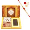 Ghasitaram Gifts Rakhi Gifts for Brothers Rakhi Sweets - Big Box of Happy Rakhi Chocolate, Almonds and Kaju Katli with Pearl Beads Rakhi view 1