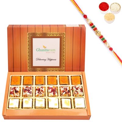 Choco Honey and Mango Delight Sweets 24 pcs with Beads Rakhi