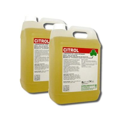 Clover Chemicals 401 Citrol Lemon Washing Up Liquid, 5 L, Pack of 2