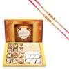 Ghasitaram Gifts Rakhi Gifts for Brothers Big Box of 12 Pcs Sugarfree Bites, Sugarfree Kaju Katli and Diet Chiwda with 2 Pearl Rakhis view 1