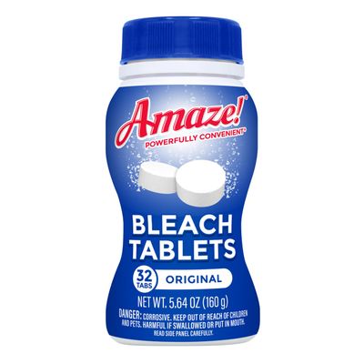 AMAZE Bleach Tablets Ultra Concentrated Bleach Tablets for Laundry and Home Cleaning. (32 Count Original)