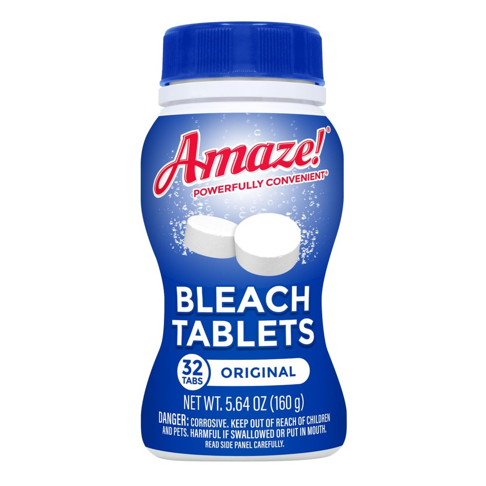 AMAZE Bleach Tablets Ultra Concentrated Bleach Tablets for Laundry and Home Cleaning. (32 Count Original)