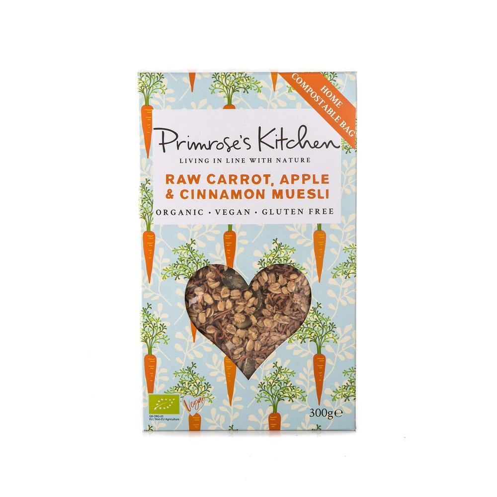Primrose's Kitchen Organic Raw Carrot, Apple And Cinnamon Muesli 300 g