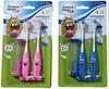 2pk Childrens Toothbrush with 2 Minute Sand Timer, Child Friendly Grips & Bristles by Pristine Gleam (Pink) view 1