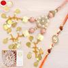Ghasitaram Gifts Rakhis Online- Dazzling Bond rm080 Bhaiya Bhabhi Rakhi with 400 GMS of Kaju katli view 1