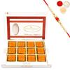 Ghasitaram Gifts Rakhi Gifts for Brothers Rakhi Sweets - Mango Layers Delight 12 pcs with Beads Rakhi view 1