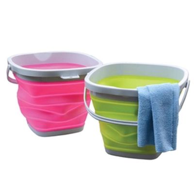 1 Pc 1.5L-10L Portable Folding Bucket Kitchen Items Household Thick Silicone Fishing Supplies for Fishing Camping Car Wash,Round 5L