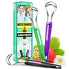 CATACC PRO 3 Pack Metal Tongue Scrapers for Adults & Kids, Stainless Steel Tongue Cleaner Scrubber with Travel Case view 1