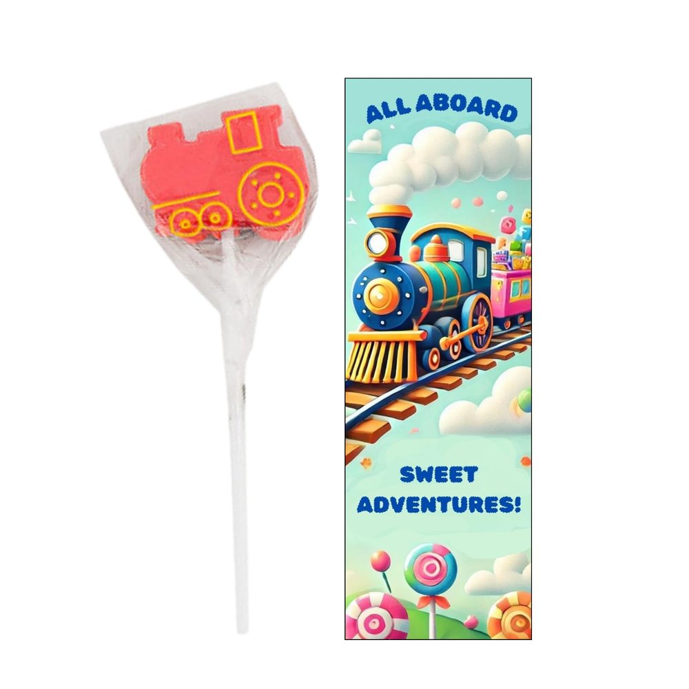 12 Sets Train Party Favors Lollipops Individually Wrapped Suckers with Bookmarks Birthday Parties Encouragement All Aboard Sweet Adventures