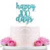 Blue Glitter Happy 100 Days Cake Topper for Baby Shower,Hello Baby 100th Day Cake Topper,Baby's Celebration,Wedding Party Decorations view 1