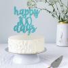Blue Glitter Happy 100 Days Cake Topper for Baby Shower,Hello Baby 100th Day Cake Topper,Baby's Celebration,Wedding Party Decorations view 3