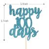 Blue Glitter Happy 100 Days Cake Topper for Baby Shower,Hello Baby 100th Day Cake Topper,Baby's Celebration,Wedding Party Decorations view 4
