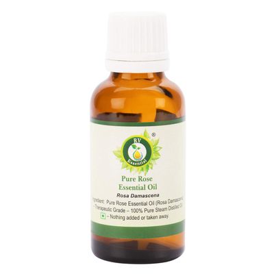 Rose Essential Oil | Rosa Damascena | Rose Oil | for Hair | for Face | for Skin | for Massage | 100% Pure Natural | Steam Distilled | Therapeutic Grade | 50ml | 1.69oz by R V Essential