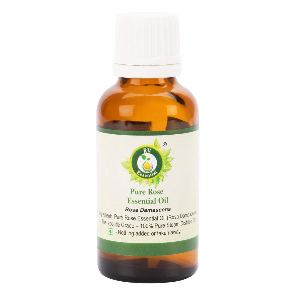 Rose Essential Oil | Rosa Damascena | Rose Oil | for Hair | for Face | for Skin | for Massage | 100% Pure Natural | Steam Distilled | Therapeutic Grade | 50ml | 1.69oz by R V Essential