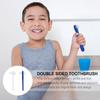 SUPVOX 2PCS False Two-Side t-Shape Denture Toothbrush (White+Blue) view 2