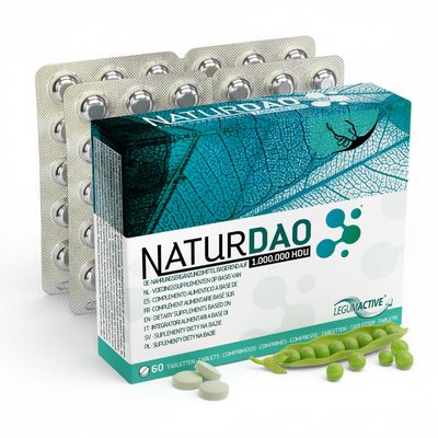 NATURDAO DAO Enzyme 3,000,000 HDU per Day - Perfect Dosage with 1,000,000 HDU per Tablet (1 to 3 Tablets/Day) - 100% DAO Vegan - 60 Tablets