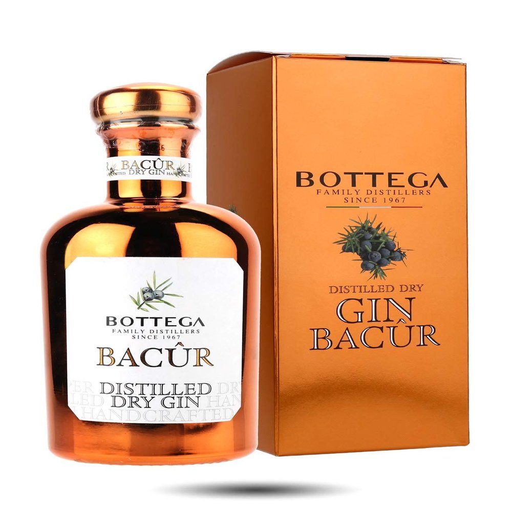 Bacur Bottega Distilled Gin in Branded Copper Box 50cl
