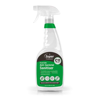 750ML Food Safe Anti-Bacterial SANITISER C11 SUPER PROFESSIONAL