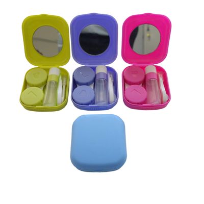 Erewa 4 Pack Colorful Contact Lens Case Kit with Mirror Durable, Compact, Portable Soak Storage Kit(Multi Color)