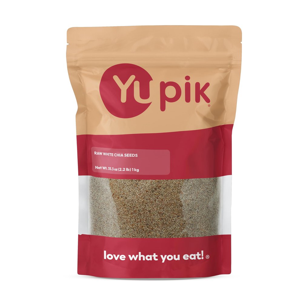 Yupik Raw White Chia Seeds, 2.2 lb (35.2 oz), Gluten-Free, Kosher, Vegan, Natural Seeds, Plant-Based Superfood, Rich in Fiber, Source of Omega-3, Ideal for Chia Pudding & Smoothies, Gels Easily