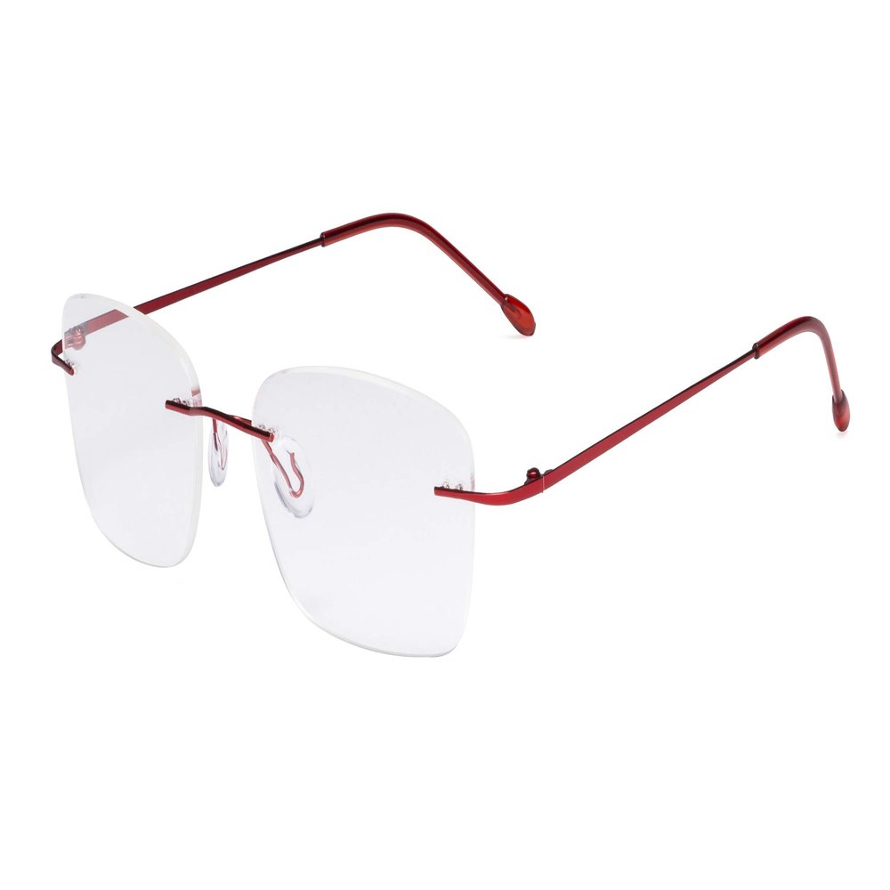Eyekepper Ladies Frameless Reading Glasses - Lightweight Rimless Readers Women Red +1.75