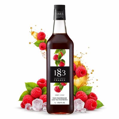 1883 Maison Routin Raspberry Iced Tea Syrup 1L Premium French Flavoured Syrup for Iced Tea, Cocktails & Mocktails