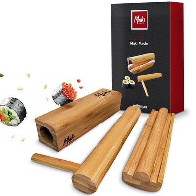 mikamax - Maki Master Sushi Set - Sushi Maker - 100% Bamboo - Sushi Making Set - Sushi Kit