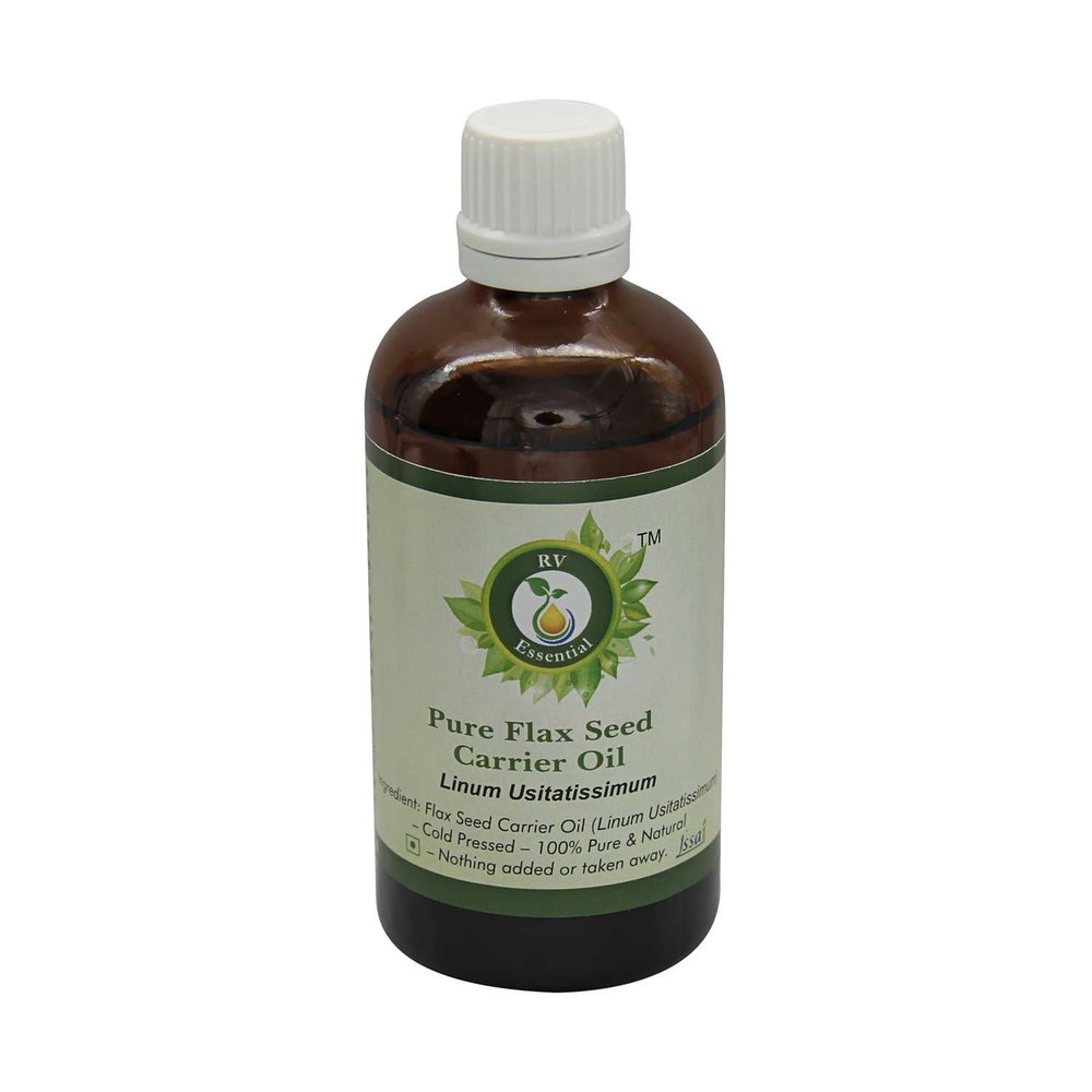 Flax Seed Oil | Linum Usitatissimum | Pure Flax Seed Oil | Unrefined | for Hair | for Cooking | 100% Pure Natural | Cold Pressed Flax Seed Oil | 15ml | 0.507oz by R V Essential