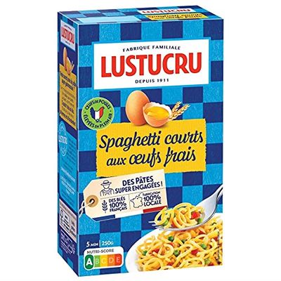 Lustucru - Pasta for Eggs Costs Spaghetti Short 250G - Lot of 4 - Price Per Lot - Fast Delivery