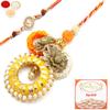 Ghasitaram Gifts Rakhis Online- Echoes of Care rm071 Bhaiya Bhabhi Rakhi with 400 GMS of Kaju katli view 1
