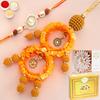 Ghasitaram Gifts Rakhis Online- Sisters Blessings rm073 Bhaiya Bhabhi Rakhi with 200 GMS of Kaju katli and 200 GMS of Soan Papdi view 1