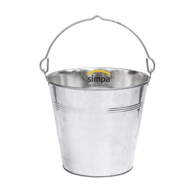 15L 15 Litre Heavy Duty Galvanised Metal Bucket Pail with Handle (Single Bucket) Suitable for Indoor or Outdoor Use.