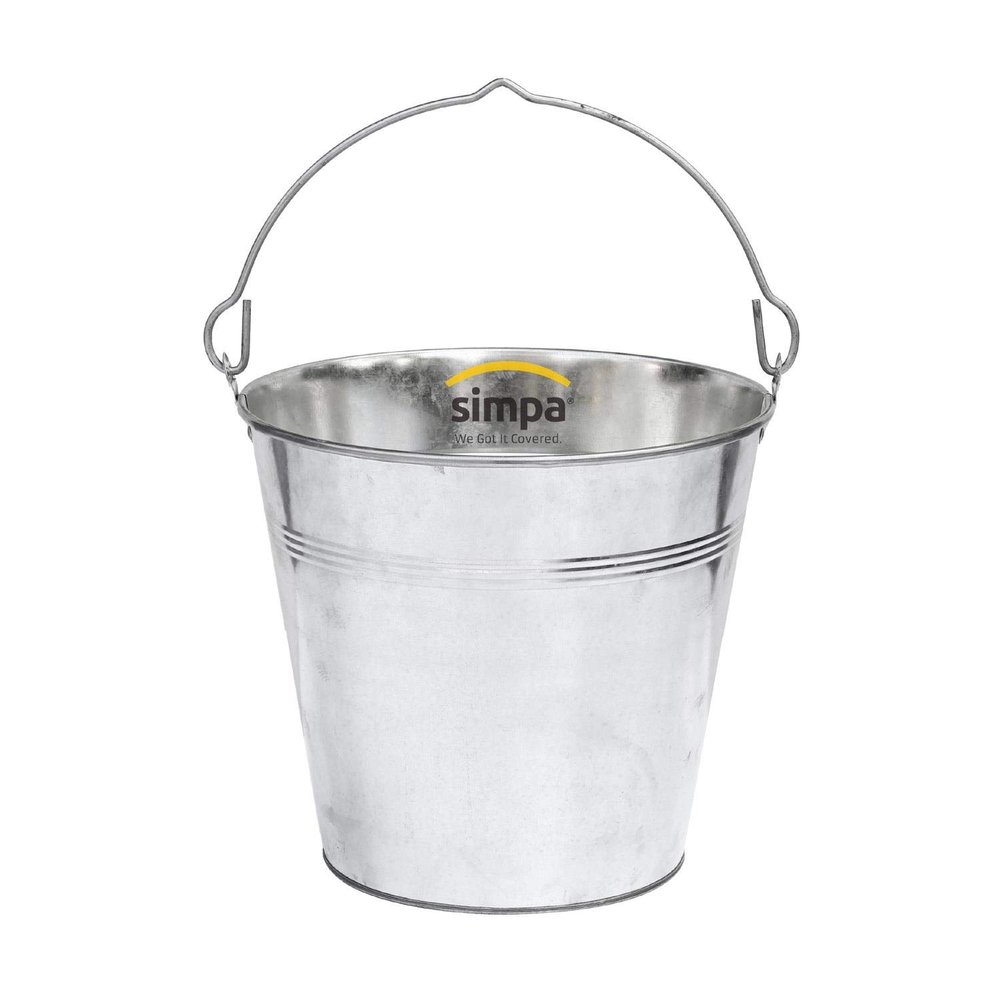 15L 15 Litre Heavy Duty Galvanised Metal Bucket Pail with Handle (Single Bucket) Suitable for Indoor or Outdoor Use.