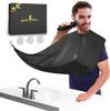 QpenguinBabies Beard Catcher - Large Beard Shaving Apron Cape with Suction Cups - Unique Gifts for Men Father Husband Grooming Trimming Cutting Cape (Black) view 1