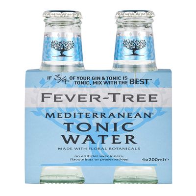 Fever-Tree Mediterranean Tonic Water, 4 x 200ml