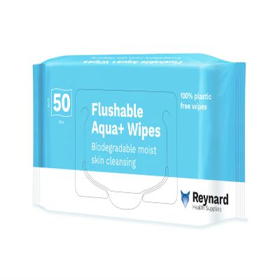 Reynard Flushable Aqua + Wipes (SUPER ECONOMY CARTON 24 packs of 50 wipes)