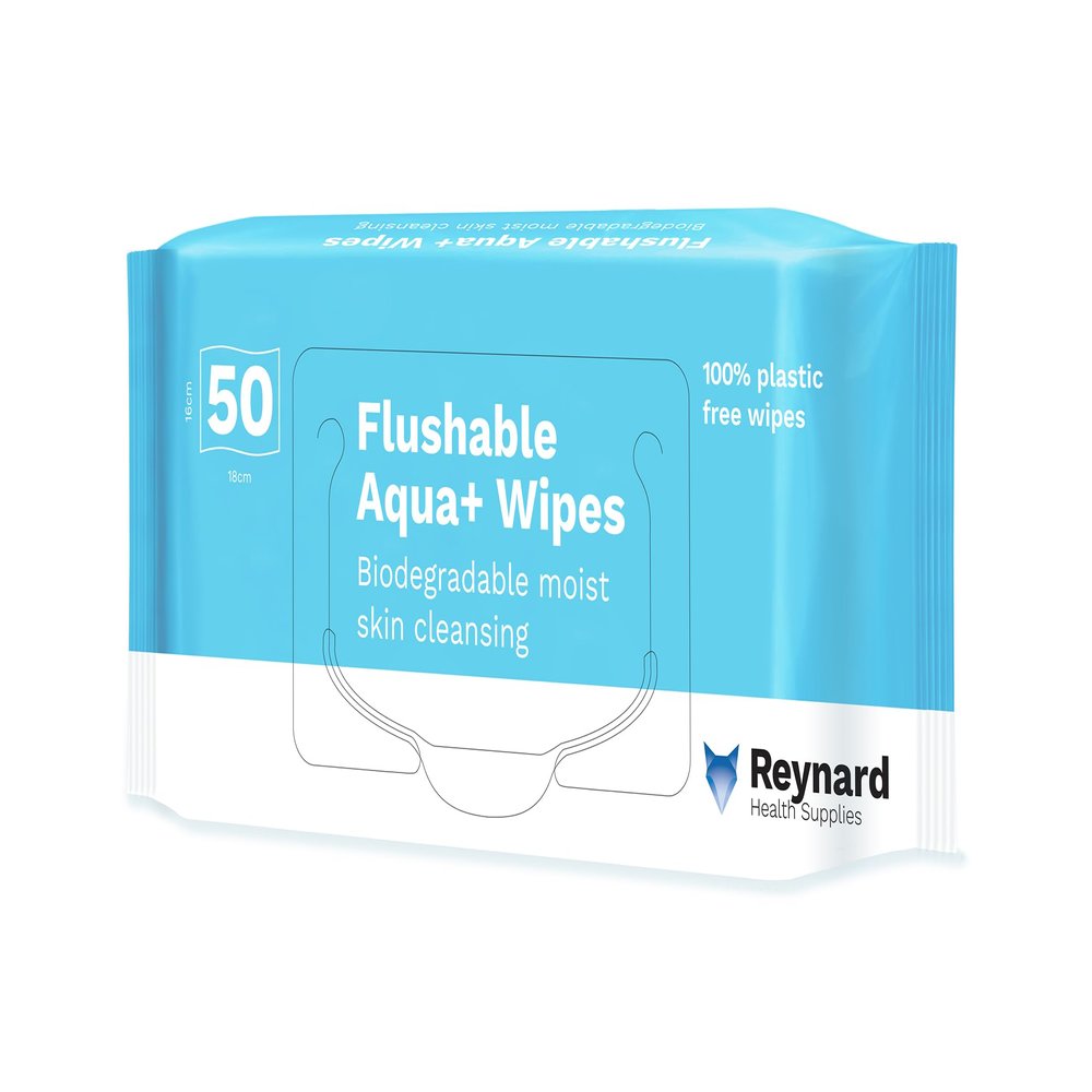 Reynard Flushable Aqua + Wipes (SUPER ECONOMY CARTON 24 packs of 50 wipes)
