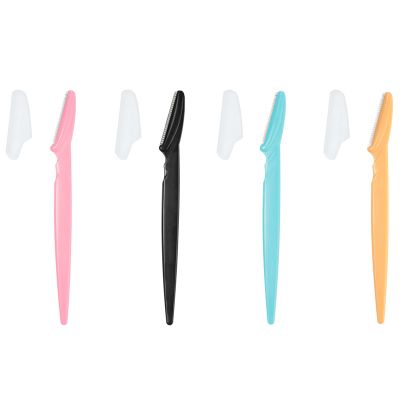 24 Pieces Eyebrow Razor Facial Razor Shaper Trimmer with Precision Cover4 Colors
