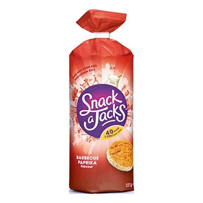 BBQ Rice Waffle | Snack A Jacks | Rice Cakes BBQ Paprika | Total Weight 127 Grams