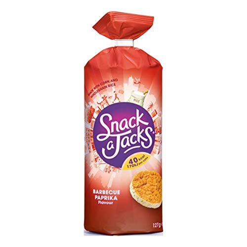 BBQ Rice Waffle | Snack A Jacks | Rice Cakes BBQ Paprika | Total Weight 127 Grams