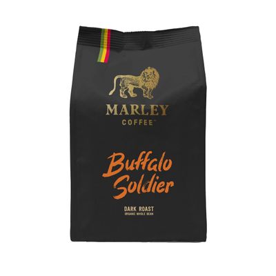 Buffalo Soldier Strong Dark Roast Organic Espresso Coffee Beans 227g - Marley Coffee - From The Marley Family - For All Coffee Machines - Strength 5