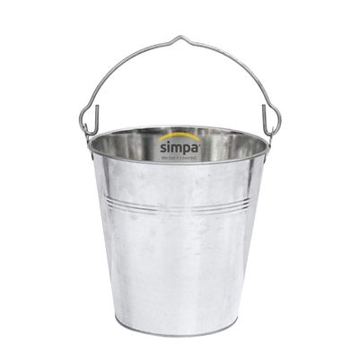 10L 10 Litre Heavy Duty Galvanised Metal Bucket Pail with Handle (Single Bucket) Suitable for Indoor or Outdoor Use.