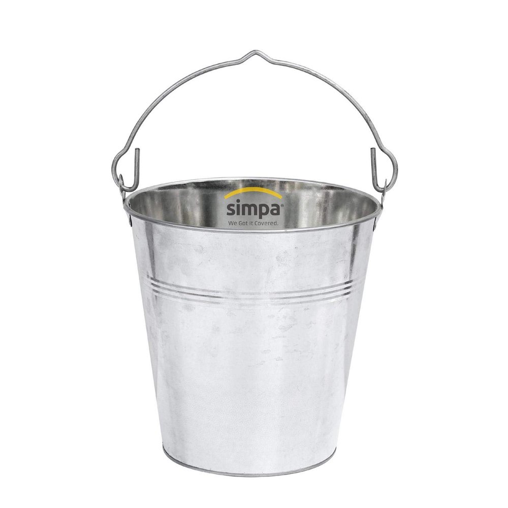 10L 10 Litre Heavy Duty Galvanised Metal Bucket Pail with Handle (Single Bucket) Suitable for Indoor or Outdoor Use.