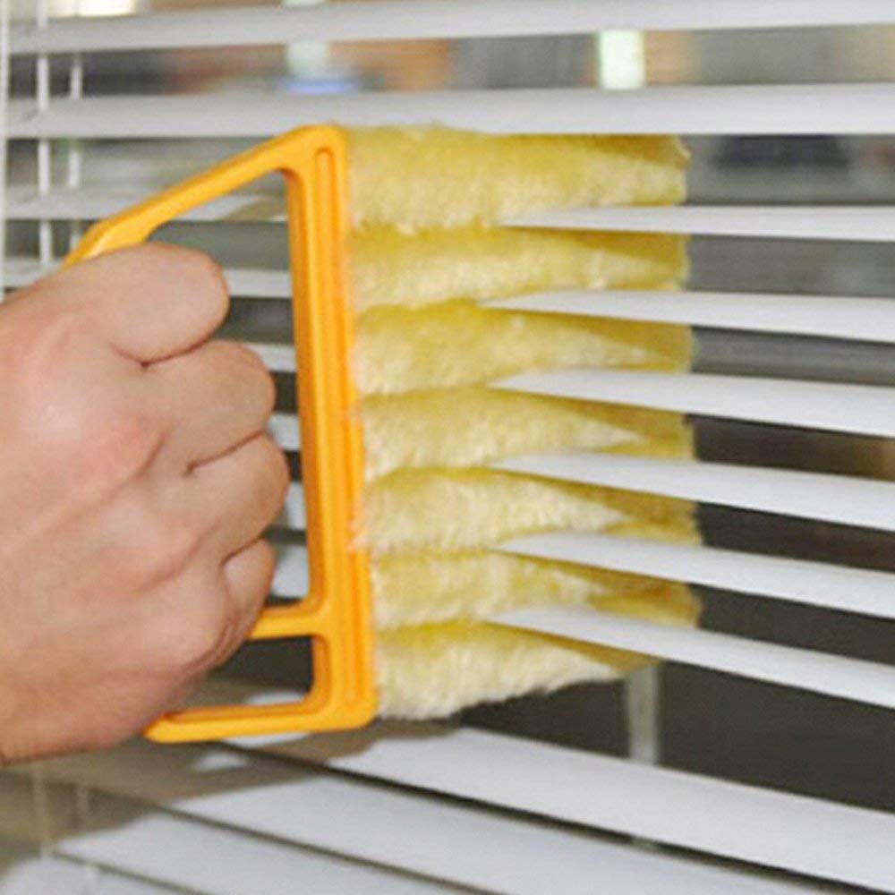1PC Blind Cleaner Brush - Blinds Dust Shutters, Washable & Removable Window Air Conditioner Duster With 7 Slat Handheld Household Kitchen Cleaning Tools