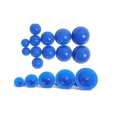 12 Cups Blue Massage Cupping Cups Silicone Medical Vacuum Health Care Travel Set