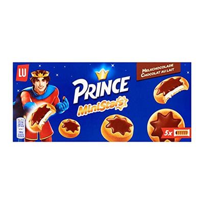 Chocolate Biscuits | Lu | Prince Biscuit Mini Stars Milk Chocolate 5 x 5 Cookies | Total Weight 187 Grams