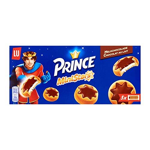 Chocolate Biscuits | Lu | Prince Biscuit Mini Stars Milk Chocolate 5 x 5 Cookies | Total Weight 187 Grams