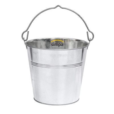 12L 12 Litre Heavy Duty Galvanised Metal Bucket Pail with Handle (Single Bucket) Suitable for Indoor or Outdoor Use.