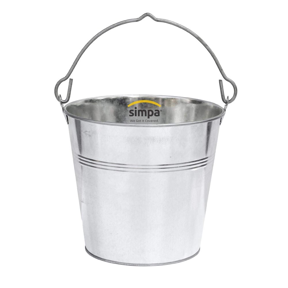 12L 12 Litre Heavy Duty Galvanised Metal Bucket Pail with Handle (Single Bucket) Suitable for Indoor or Outdoor Use.