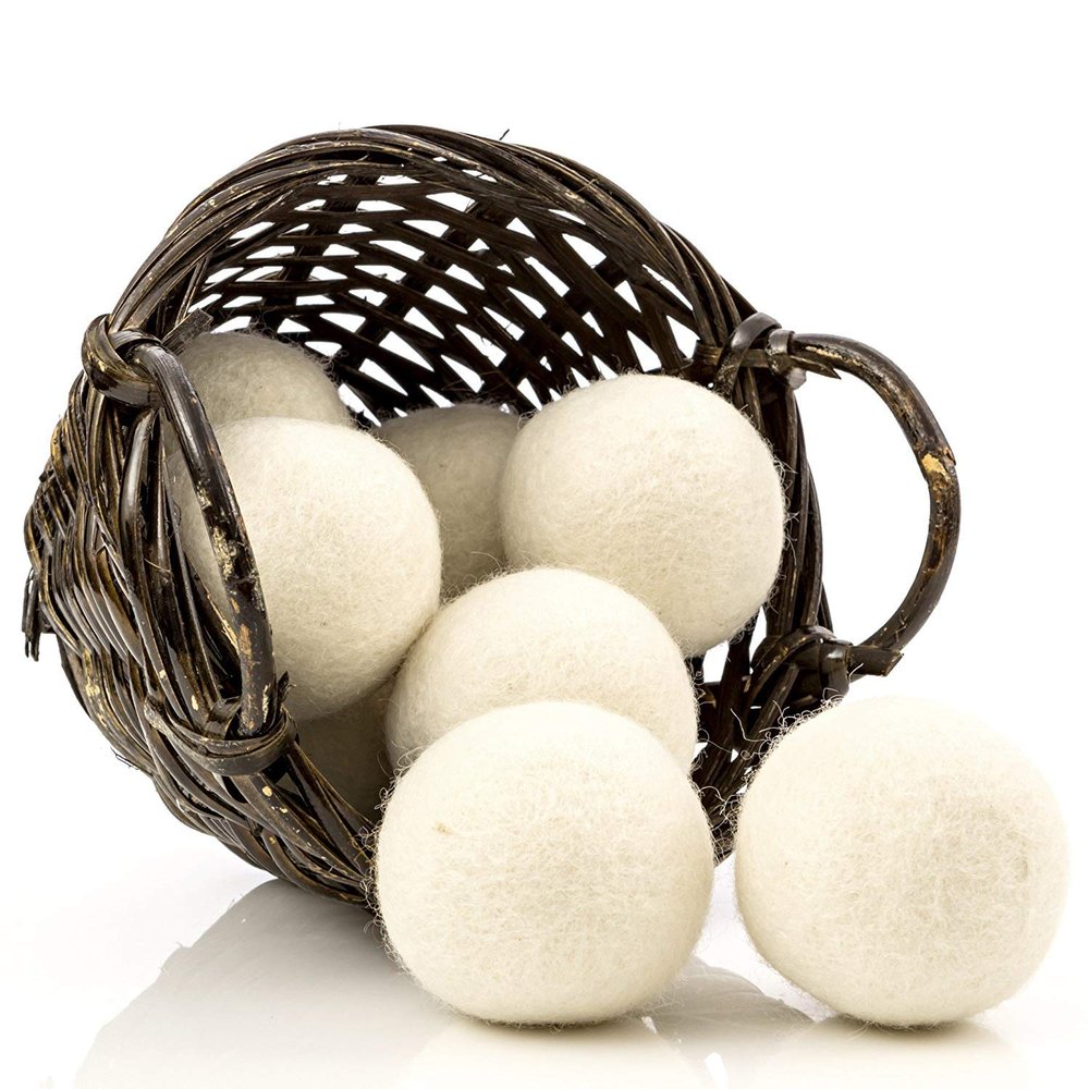 8 Pack Wool Dryer Balls Natural Fabric Softener for Infants Clothes Reusable Dryer Sheets